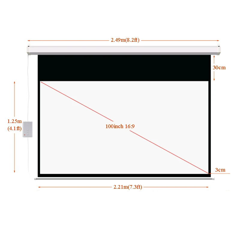 

100 pantalla LCD HD 4K 16:9