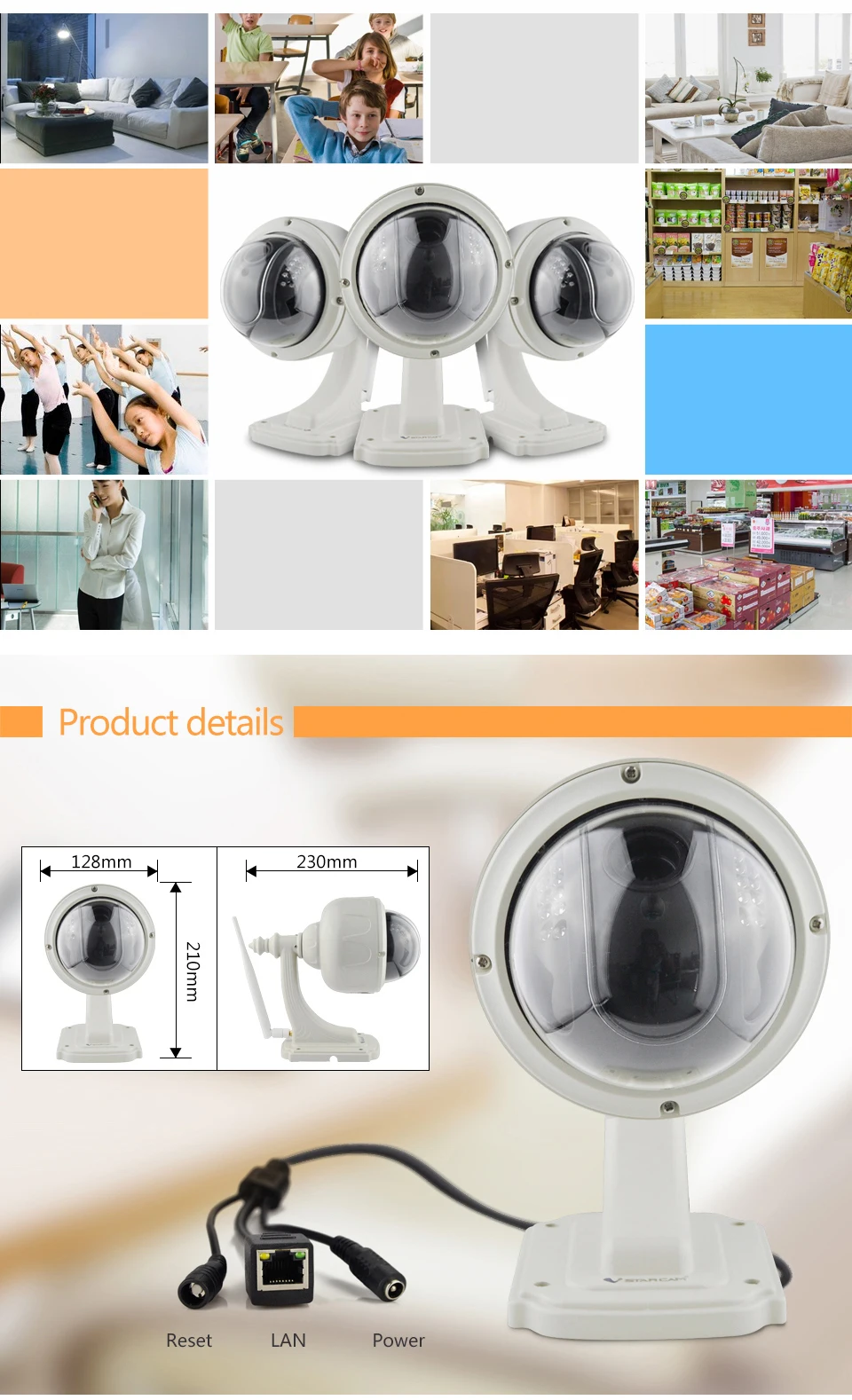 720P HD Беспроводная Wi-Fi ip-камера для безопасности, для улицы, ночное видение, 2MP IR Cut, сетевая веб-камера, видеокамера, купольная, водонепроницаемая