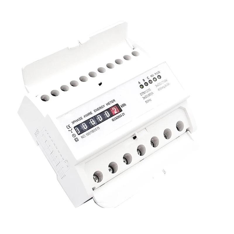 ЖК-жидкокристаллический монитор с напряжением 220В 230В 380В, током от 5 до 100А, частотой 50Гц 60Гц, трёхфазным двухвыходным измерителем мощности и счётчиком КВт-ч, включенным.