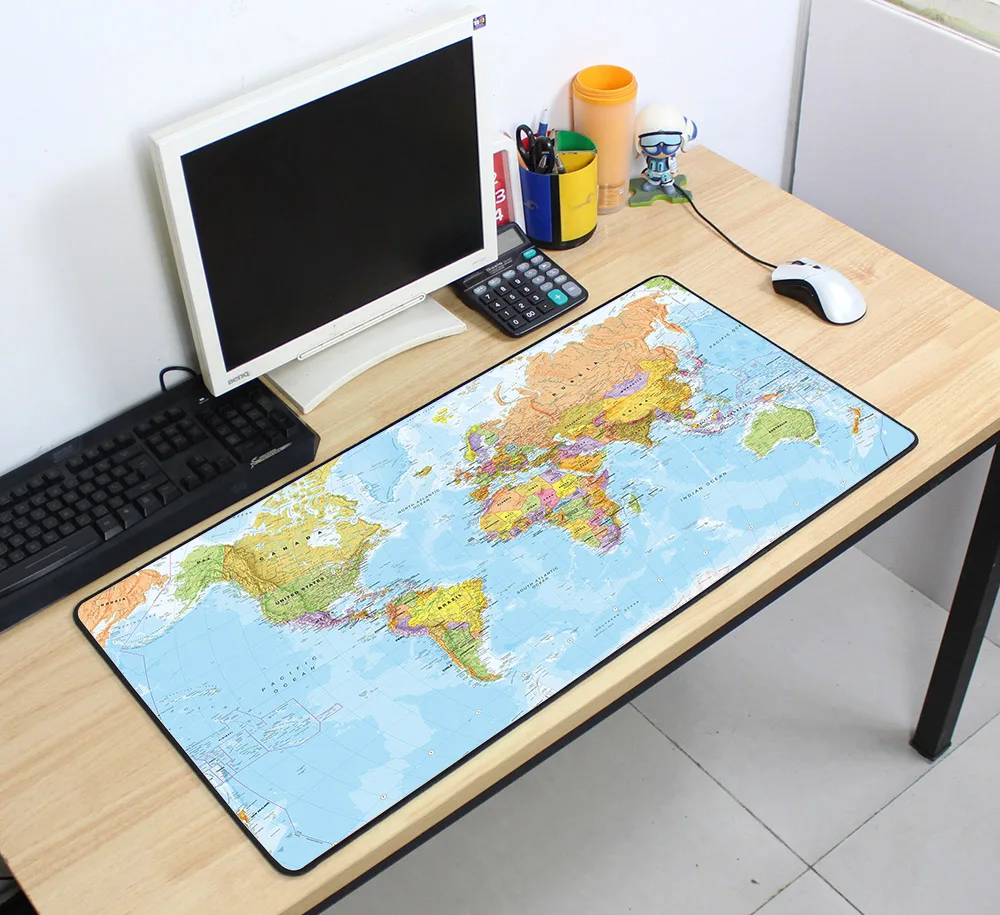 

best seller mousepads Gaming mousepad world map 700x400x3mm DIY Popular Large mouse pad gamer with edge locking office desk mats