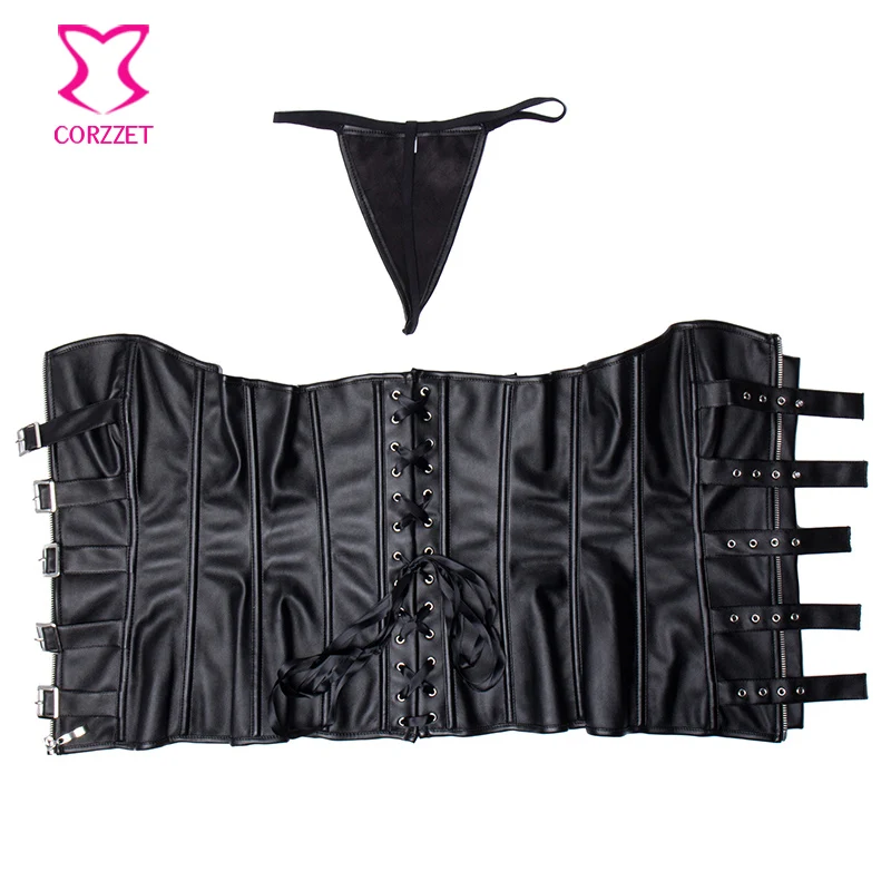 Женский корсет на молнии Черный готический в стиле стимпанк сексуальный костюм