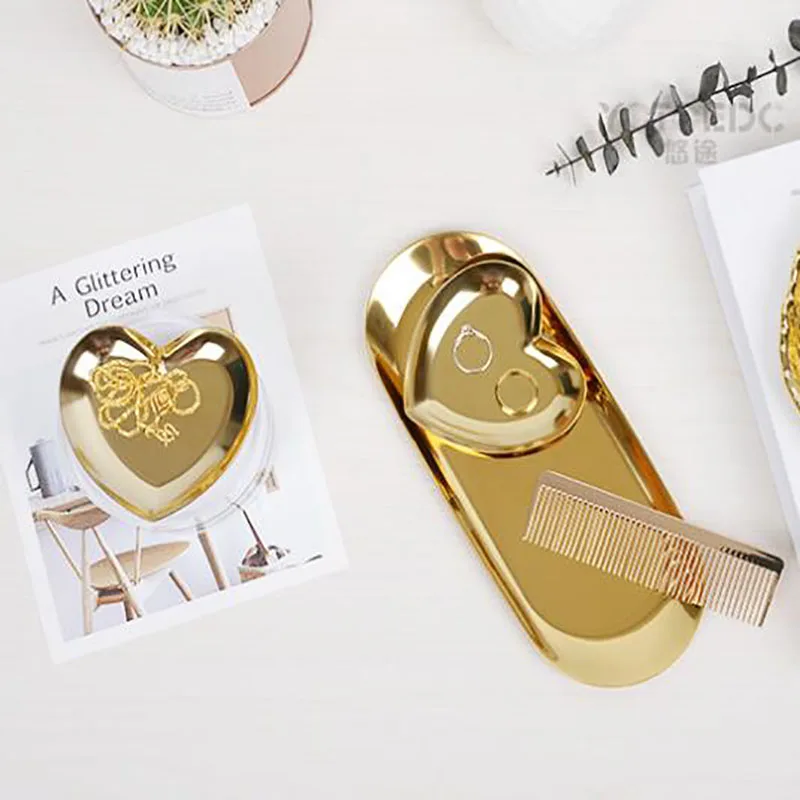 В форме сердца ювелирные кольца форма тарелка держатель для хранения посуды