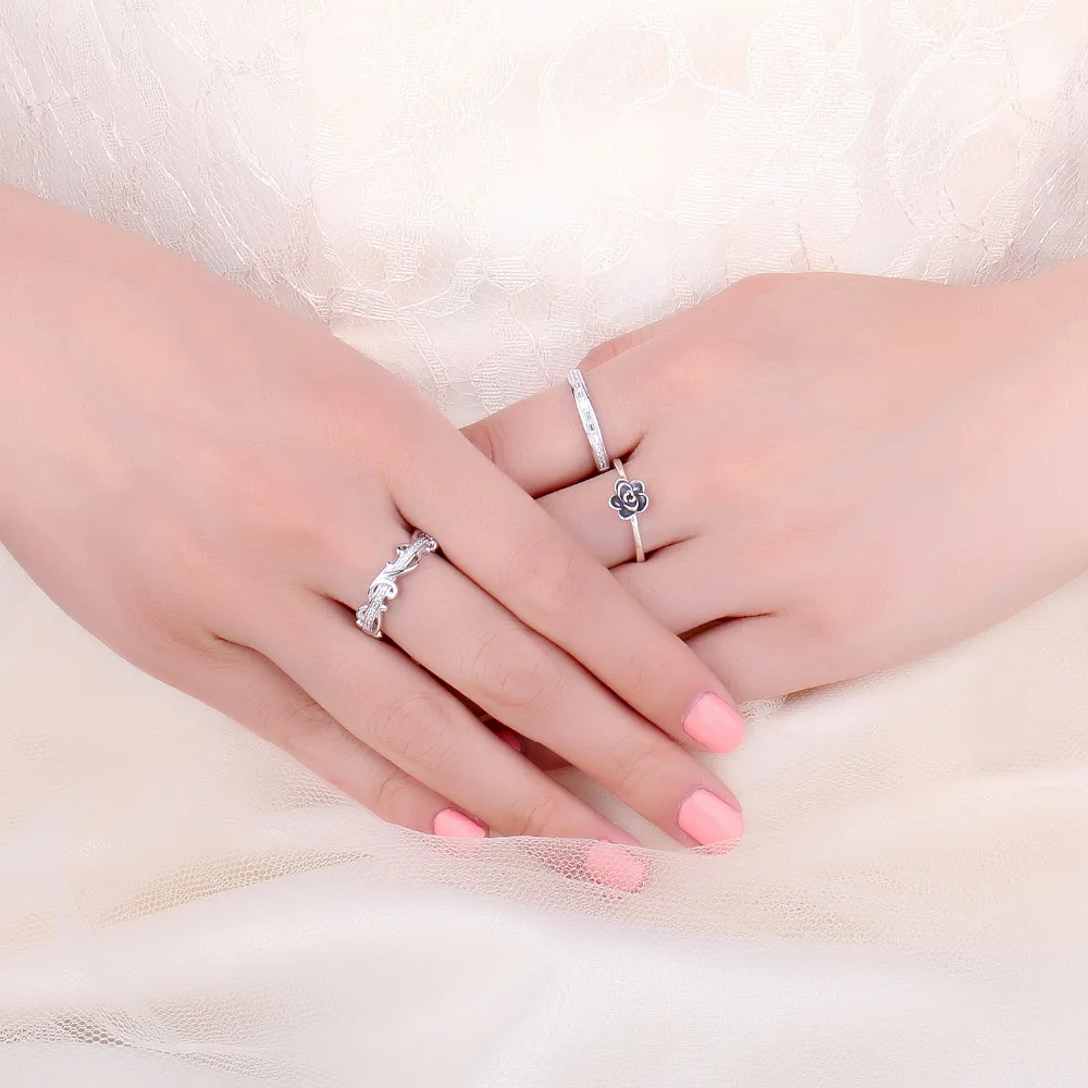 JewelryPalace кубического циркония половина Eternity свадебный набор каналов полоса 925 пробы Серебряное кольцо Красивая Новинка; Лидер продаж для Для женщин