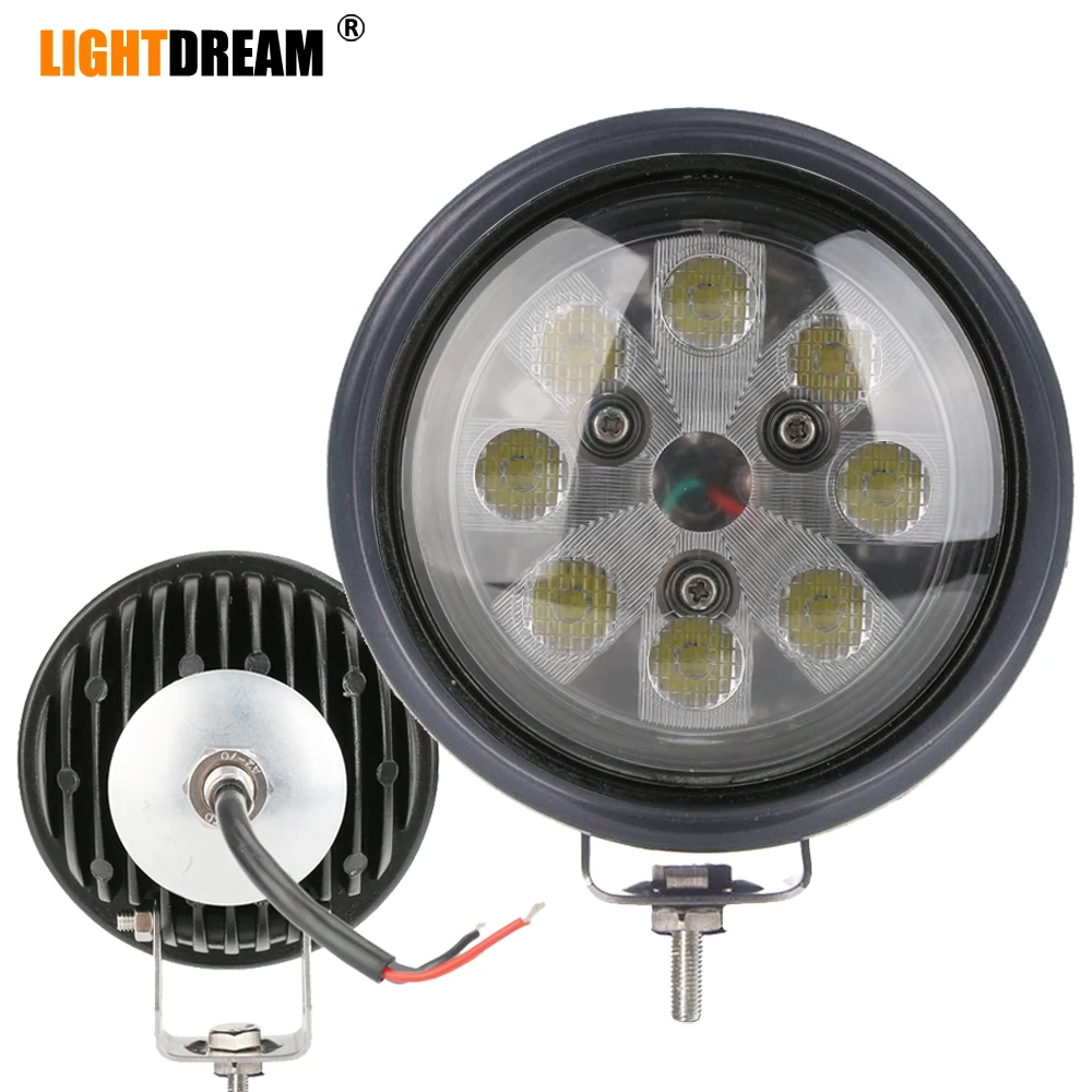 

40W Round Led Driving Light With Rubber Sleeve For Case IH Front Fender Light Rear Mount + Bottom Mount Bracket Led Flood Bulbs