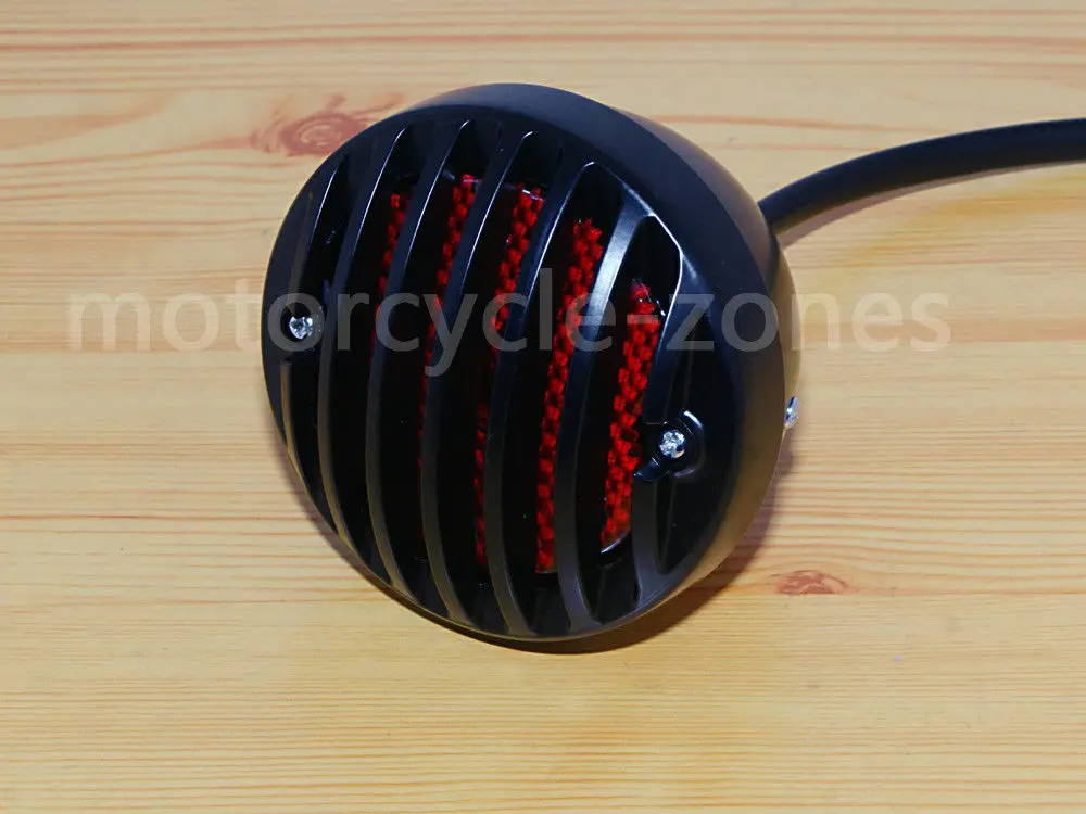 Винтаж черный гриль круглый мотоцикл задний светильник задние тормоза номерного