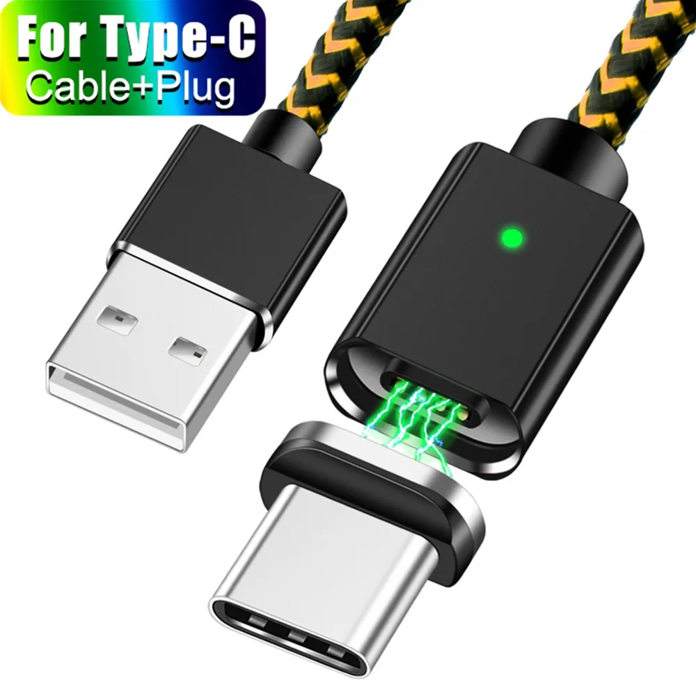 Black Type C Cable Олаф магнитное зарядное устройство USB кабель для передачи данных для iPhone Micro USB Type C мобильный телефон Быстрая зарядка магнит Зарядное устройство USB кабель 3 штекера - Цвет: Black Type C Cable