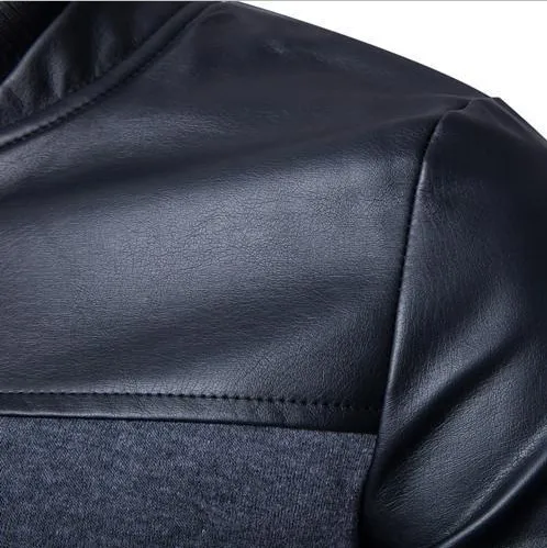 2018 бренд Для Мужчин's Куртки и Пальто для будущих мам 4xl PU лоскутное дизайнер