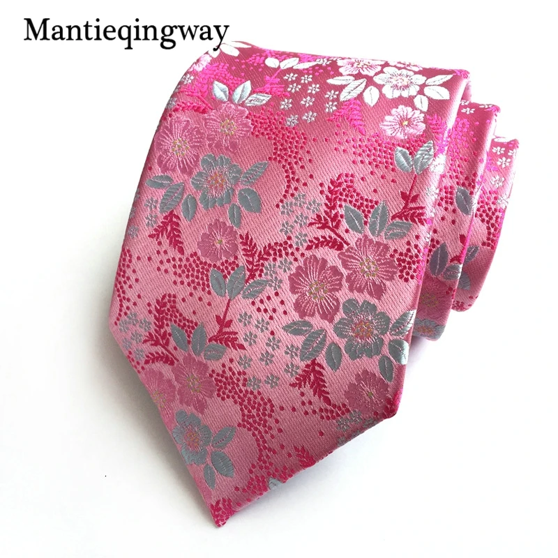 Mantieqingway 8 см цветочный галстук с рисунком для мужчин свадьбы деловой вечеринки
