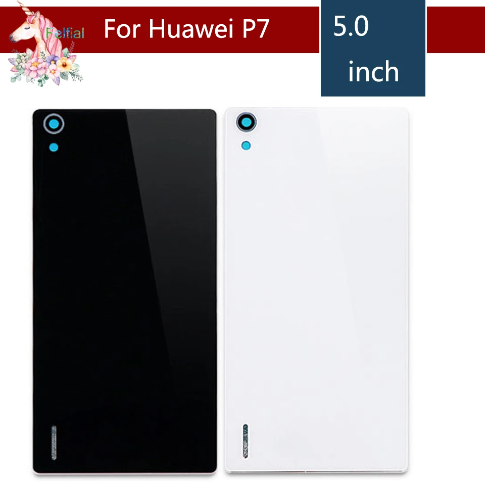 Для huawei Ascend P7 P7-L11 P7-L07 P7-L09 P7-L10 P7-L05 задняя Корпус чехол Батарея двери Стекло задняя крышка с Adhesiv Замена