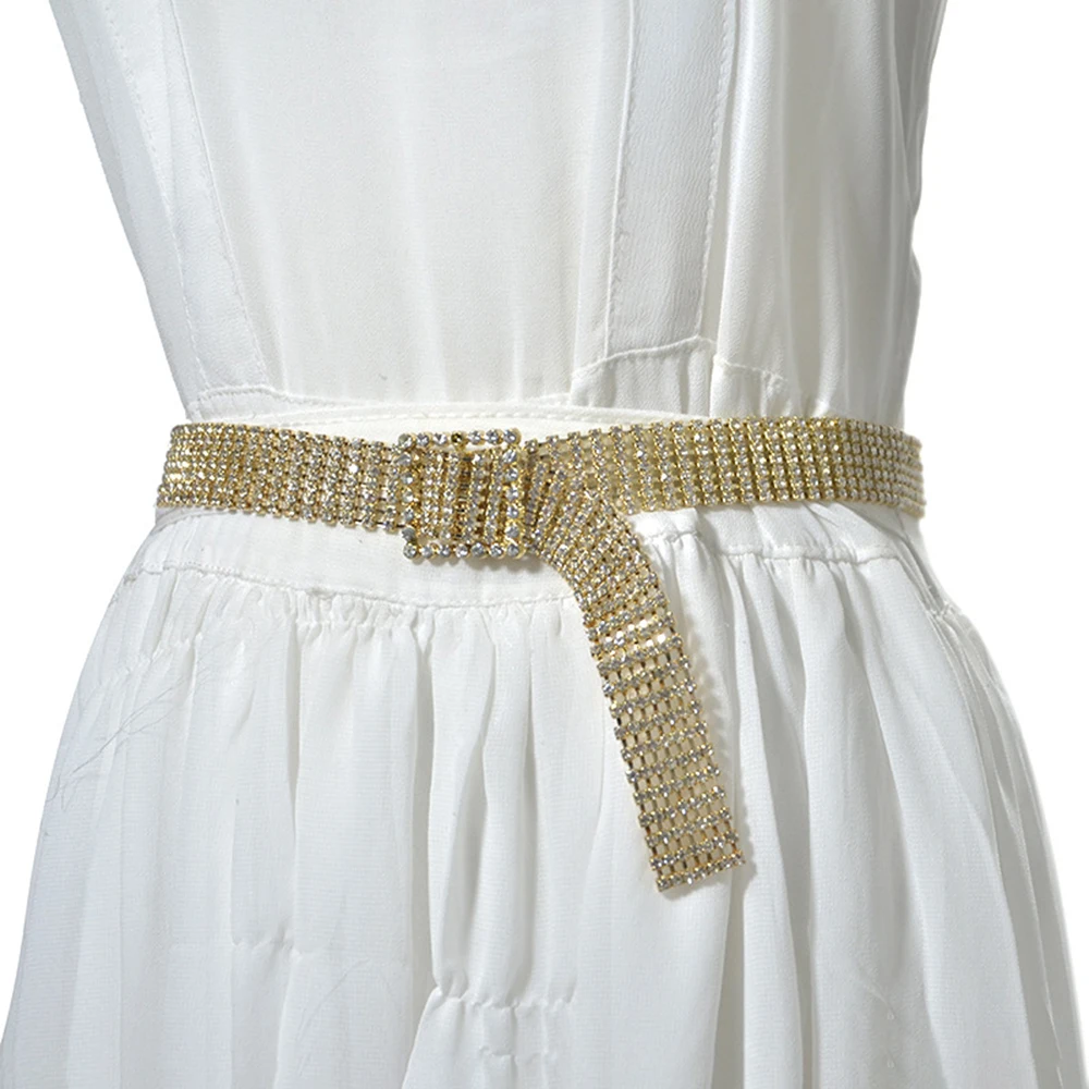 Блестящий Пояс со стразами и кристаллами повседневное праздничное платье пояс с
