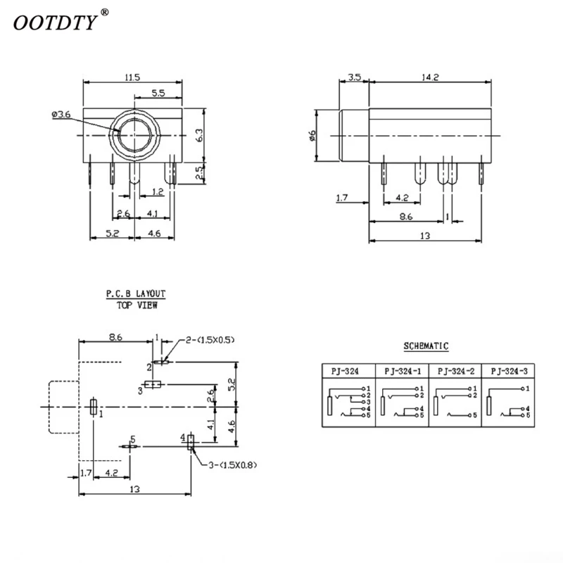 OOTDTY 5 шт Pin 3 мм PCB Панель Крепление аудио разъем для наушников с