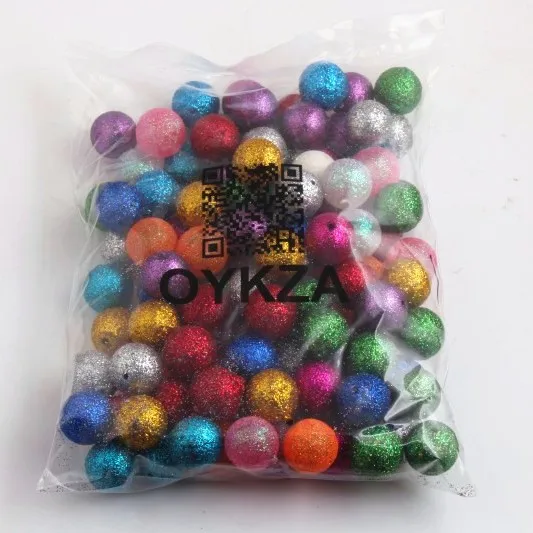 Модные ювелирные украшения OYKZA 20 мм акриловые круглые блестящие бусины для