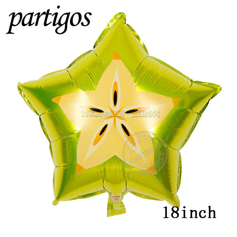 18inch Carambola 1 шт фрукты овощи шары Для летних вечеринок Декор клубника ананас арбуз мяч гелий Гавайи партия Декор тропические фрукты - Цвет: 18inch Carambola