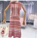 Многоцветный Amolapha женские платья в английском стиле с оборками и геометрическим узором в полоску с высокой талией без рукавов на бретелях Vestidos - Цвет: Многоцветный
