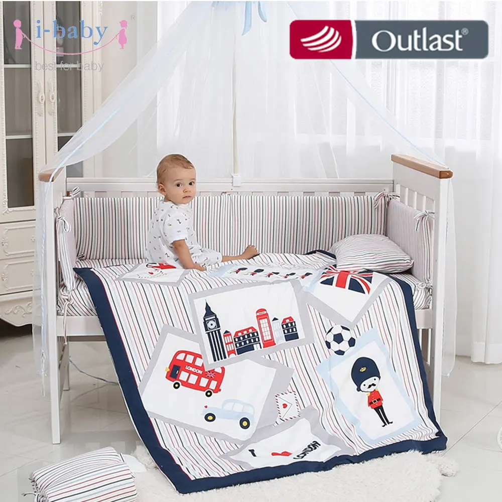 Комплект постельного белья i baby из 9 предметов для детской кроватки хлопковая