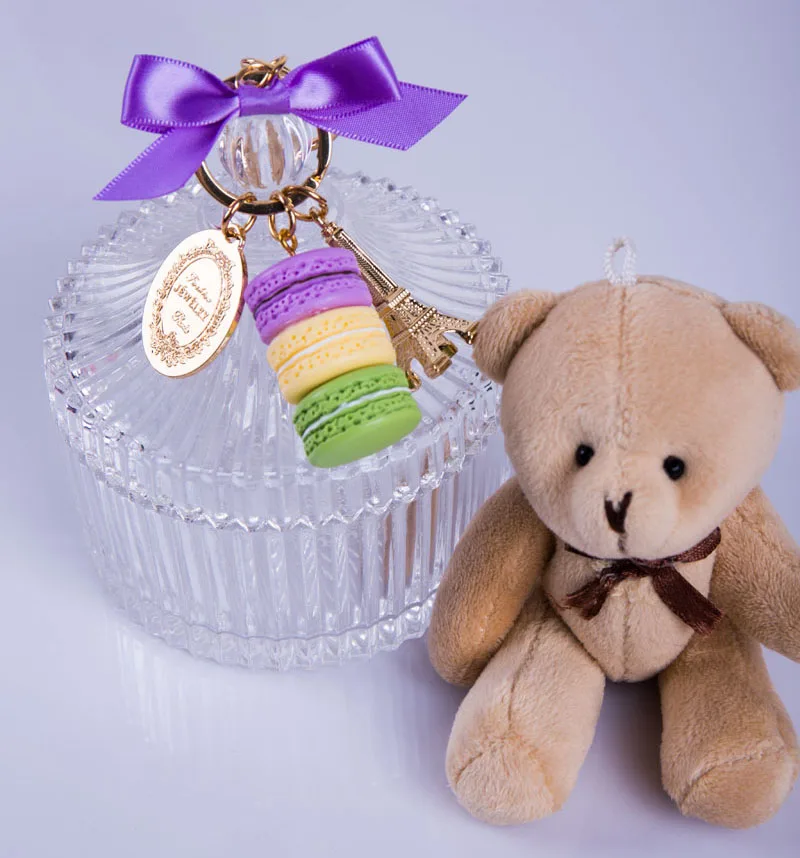 Франция Effiel башня брелки брендов женские роскошные Macarons Торт брелок на сумку