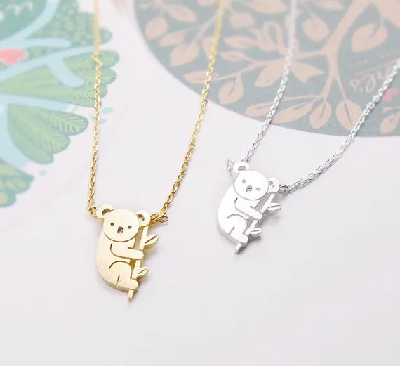 

Wholesale Newest fashion Animal Cute Baby Koala Pendant Necklace-12pcs/lot