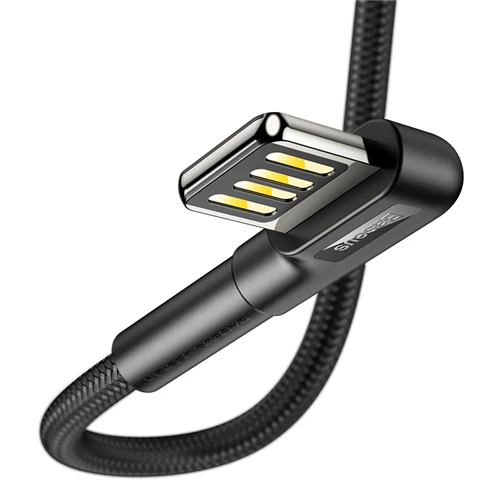 Черный Baseus USB кабель для iPhone XR Xs Max 8 7 Plus 2.4A Быстрая зарядка светодиодный светильник локоть Зарядное устройство USB кабель для передачи данных для мобильного телефона - Цвет: Черный