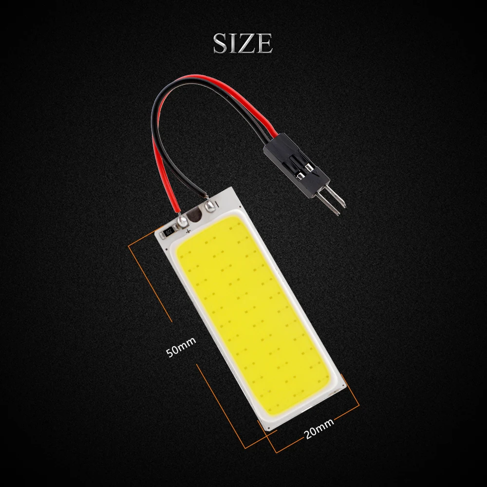YM E Bright 100 шт. Автомобильный светодиодный 36 SMD COB Чип 36LED 12В DC с T10 + разъем Festoon панель