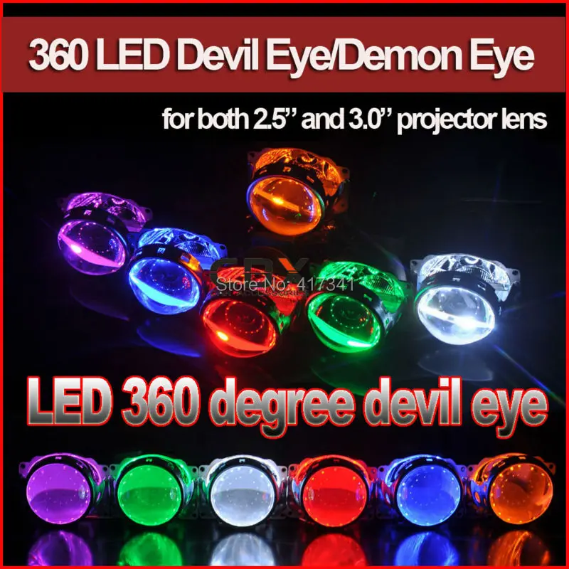 Бесплатная доставка круговой проектор Led Devil Eye Demon для HID объектив проектора 2 5