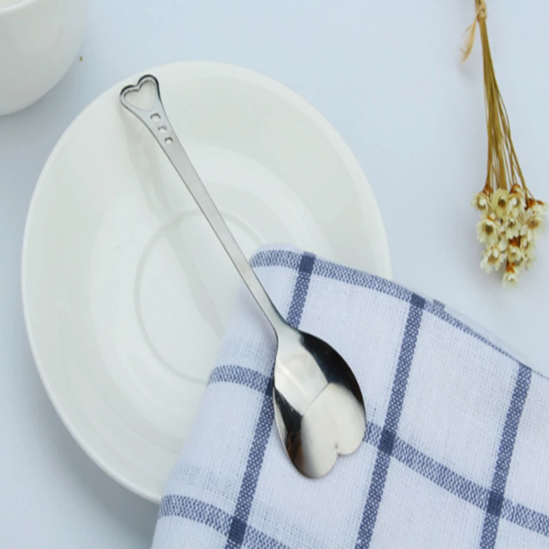 200 шт. ложка в виде сердца из нержавеющей стали кофейная Золотого многоцветная