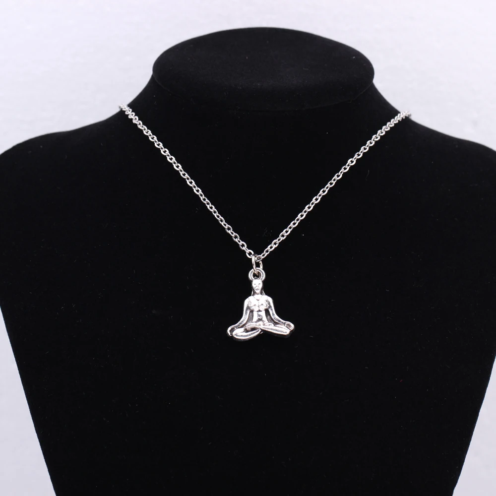 2018 античное серебряное индийское ожерелье для йоги кулон девочки подвеска Шарм