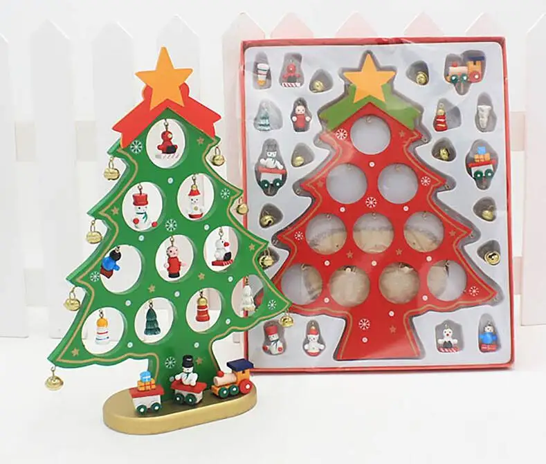 DIY год christmas decorations for home деревянные искусственные Рождество дерево Аксессуары Украшения Дерево Мини Новогодние ёлки подарок орнамент Украшение стола/1 шт