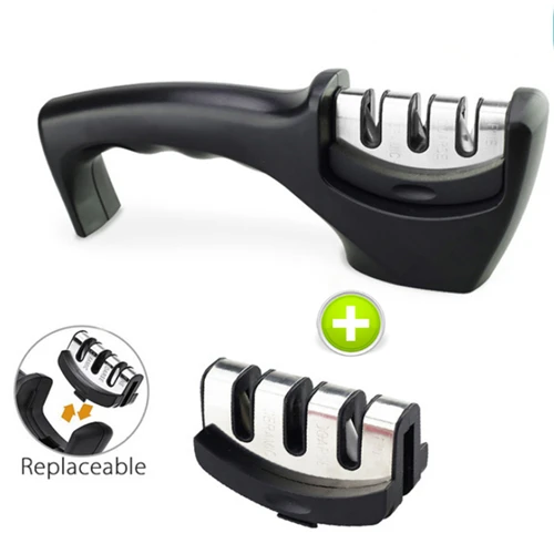 BLACK COLOR SET 3 В 1 Алмазный Керамический Нож Точилка для Стальных Ножей Керамические Ножи - Цвет: BLACK COLOR SET