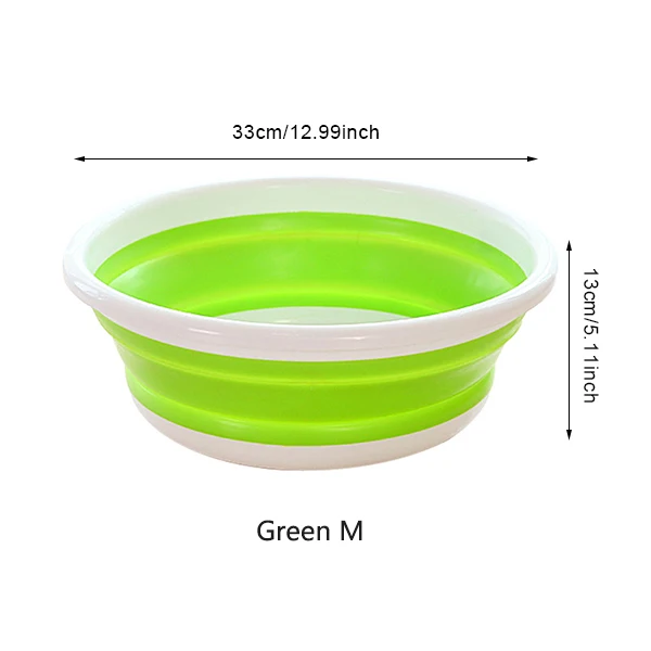 Green M Складной Портативный бассейнов на открытом воздухе путешествия складной умывальник для кемпинга бассейна ведро чаша раковина бытовой инструмент для очистки аксессуары - Цвет: Green M