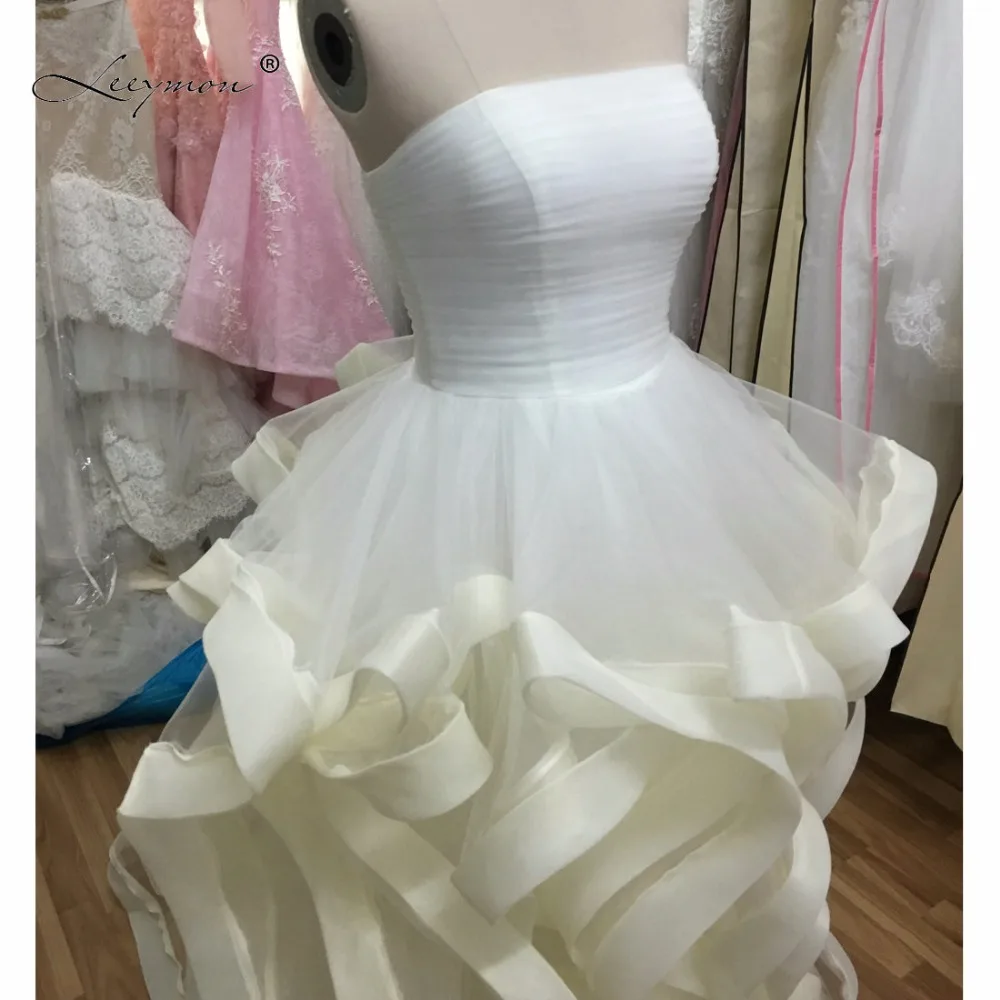 Leeymon Ivory Ruffles прополка платья 2019 романтические свадебные с кружевной курткой суд