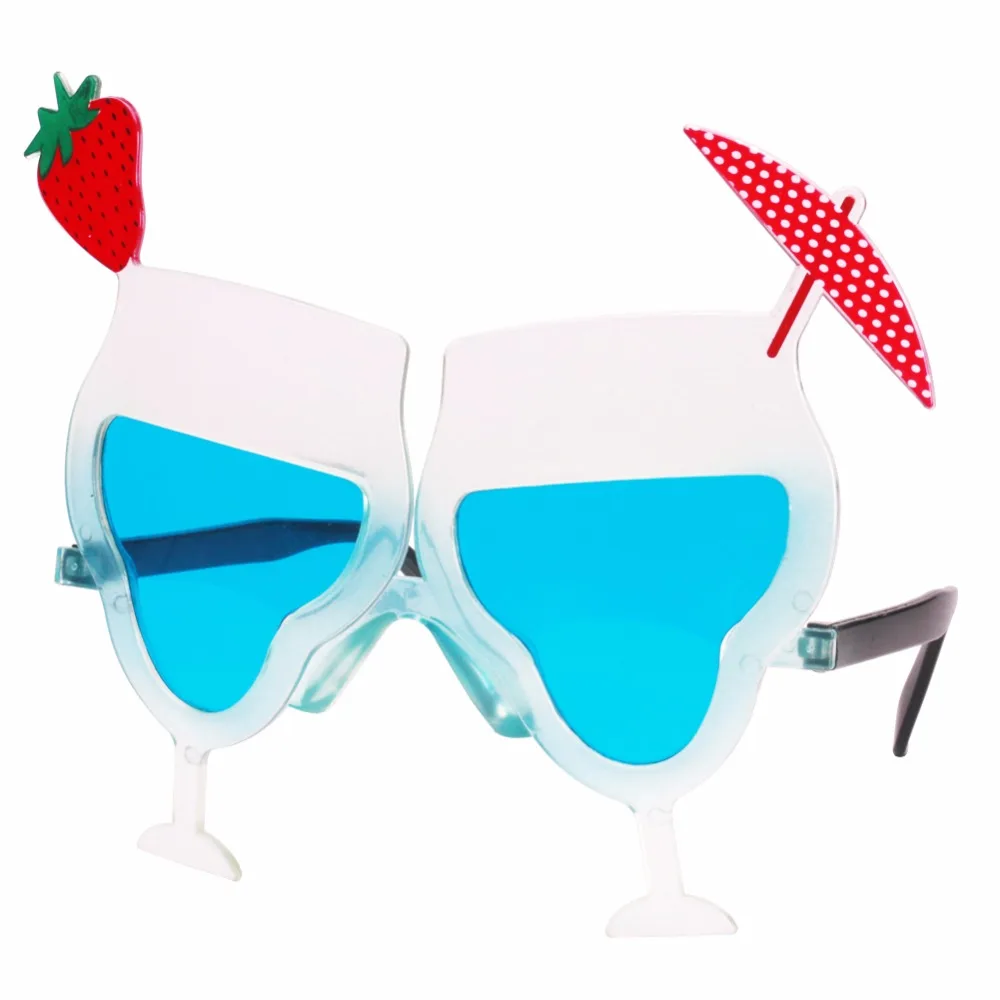 Strawberry Забавные вечерние солнцезащитные очки Luau, Гавайские очки, тропические Необычные наряды для летней вечеринки, Декорации для фотосессии - Цвет: Strawberry