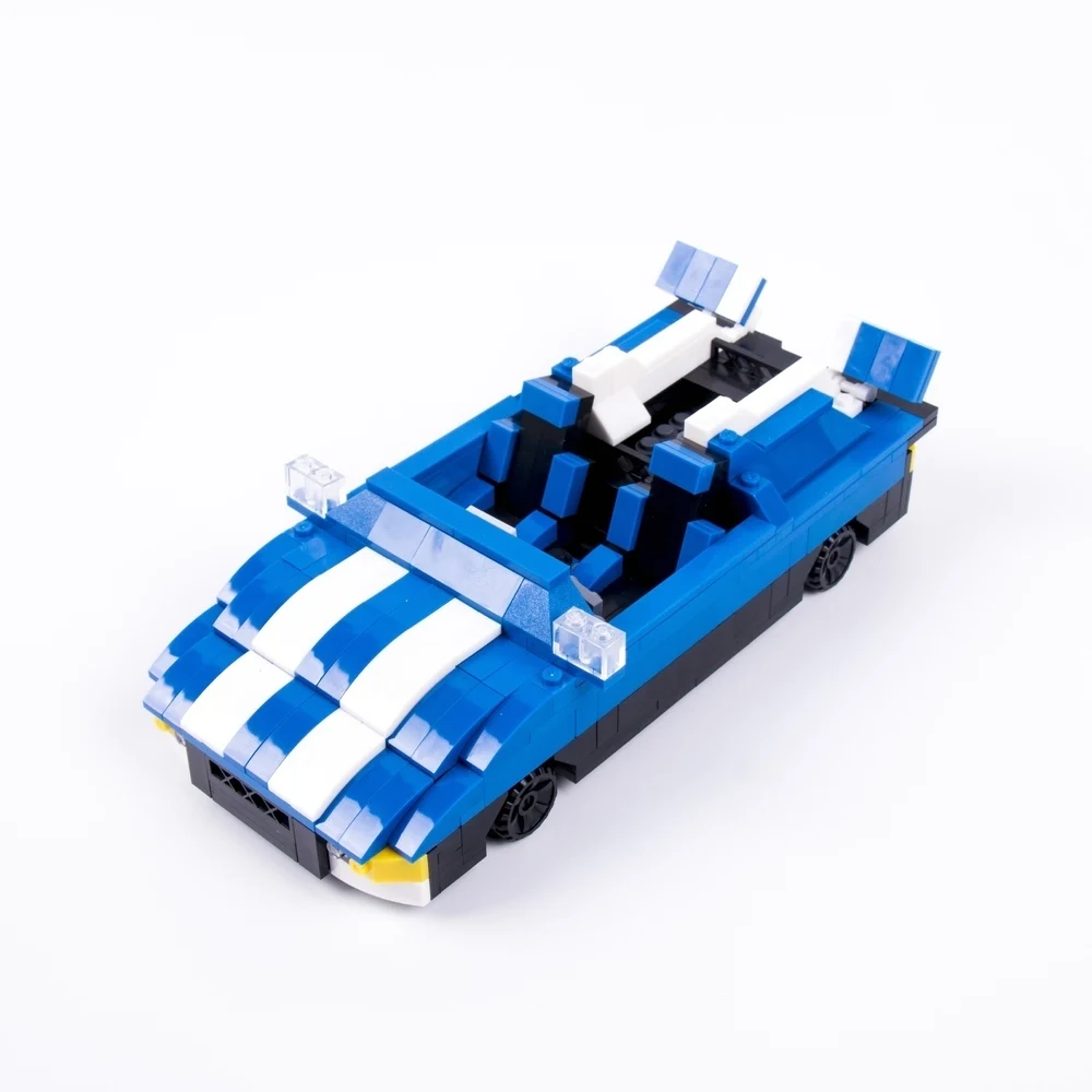 LONGDA Happy High Compatible Alpinia Building Block Toys Assembling Build Open Sports Car Blue Cool Running Racing Series | Игрушки и