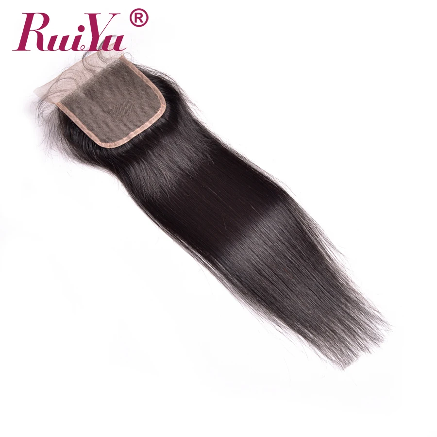 RUIYU волосы перуанские Кружева Закрытие прямые человеческие с Детские Волосы 4