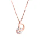 Ожерелье из титановой стали с буквенным цирконием, не выцветающее розовое золото, подарочное ожерелье для женщин