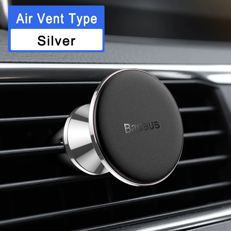 SILVER Baseus Универсальный Автомобильный держатель для телефона 360 градусов gps магнитный держатель для мобильного телефона для iPhone X 8 samsung держатель для крепления на вентиляционное отверстие - Цвет: SILVER