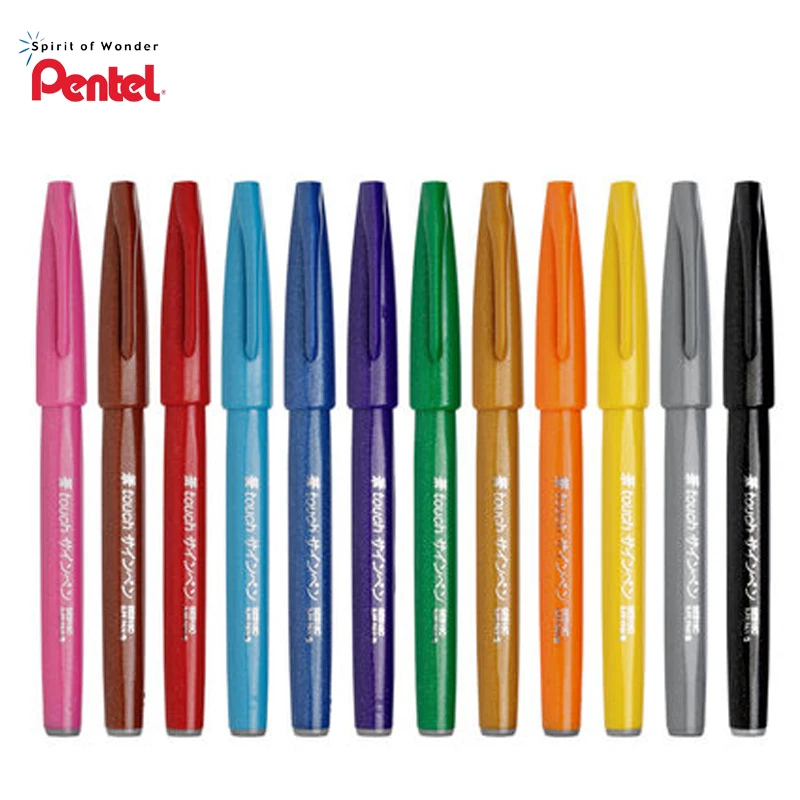 Pentel Touch красочный набор кистей для рисования 6/12 цветов Набор SES15C Мягкая головка
