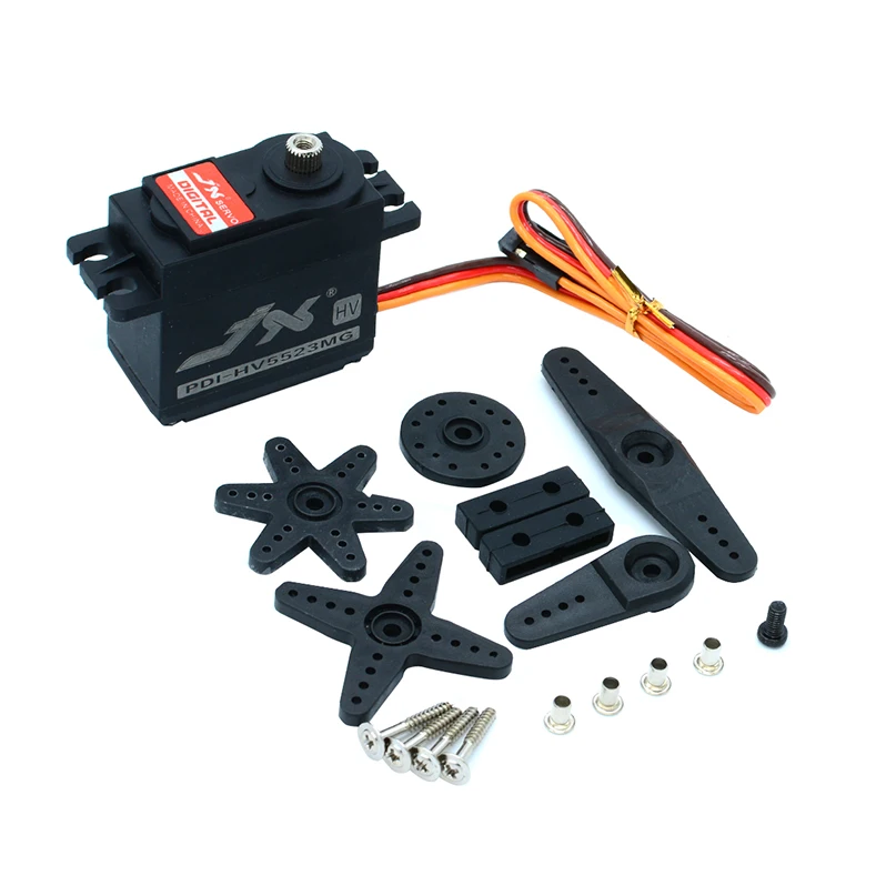 

JX PDI-HV5523MG 23KG Servo 8.4V 0.16 sec Metal Gear Standard Servo for 1:8 1:10 RC Car Robot Airplane PDI-6225MG-300 HV upgrade