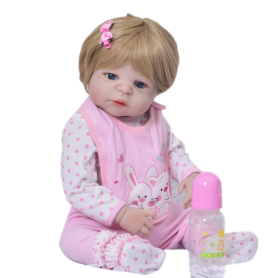55 см силиконовые куклы для новорожденных реалистичные блонд девочек игрушки