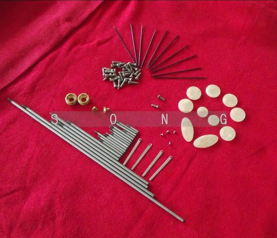 

Tenor sax repair parts Rollers & screws & Spring +1 set key buttons inlays