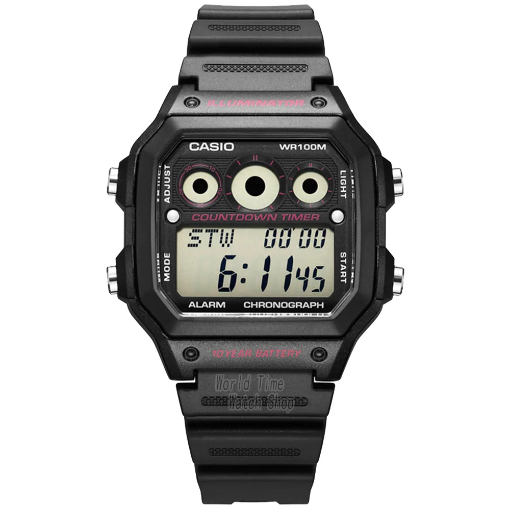 Часы Casio Взрыв часы мужские лучшие марки класса люкс LED военные цифровые часы спортивные Водонепроницаемые часы кварцевые мужские часы relogio masculino reloj hombre erkek kol saati montre homme zegarek meski AE1200 - Цвет: AE1300WH1A2-1