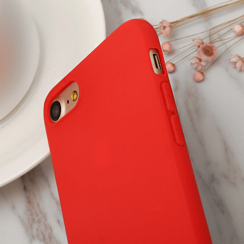 Luxury Red Case For iPhone X XR XS Max 5 5S SE 6 6S 7 8 Plus 11 Pro 2019 6.1In Soft TPU Silicone Ultra-thin Simple Back Cover |