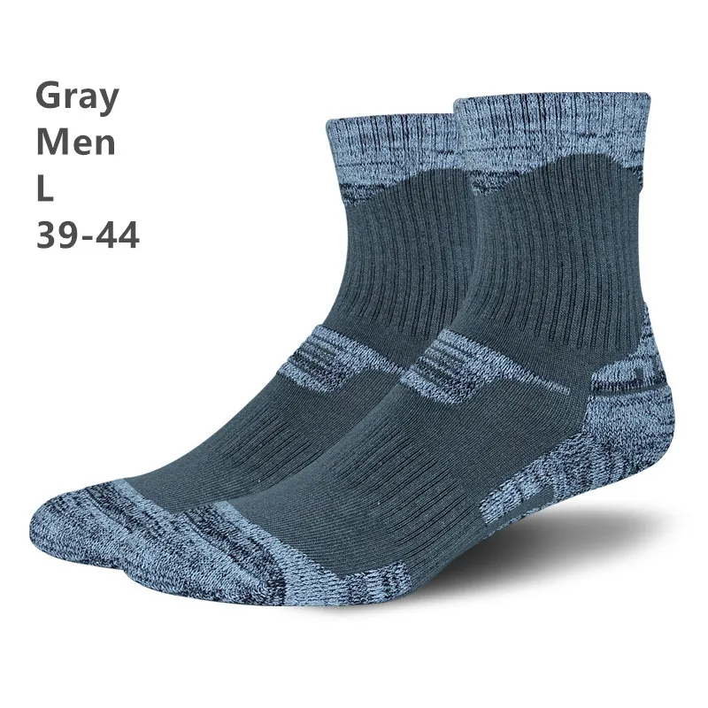 Men Gray L R-BAO, 2 пар/лот, зимние теплые лыжные носки для мужчин и женщин, спортивные носки для сноубординга, Термо носки для велоспорта, треккинга, пешего туризма - Цвет: Men Gray L