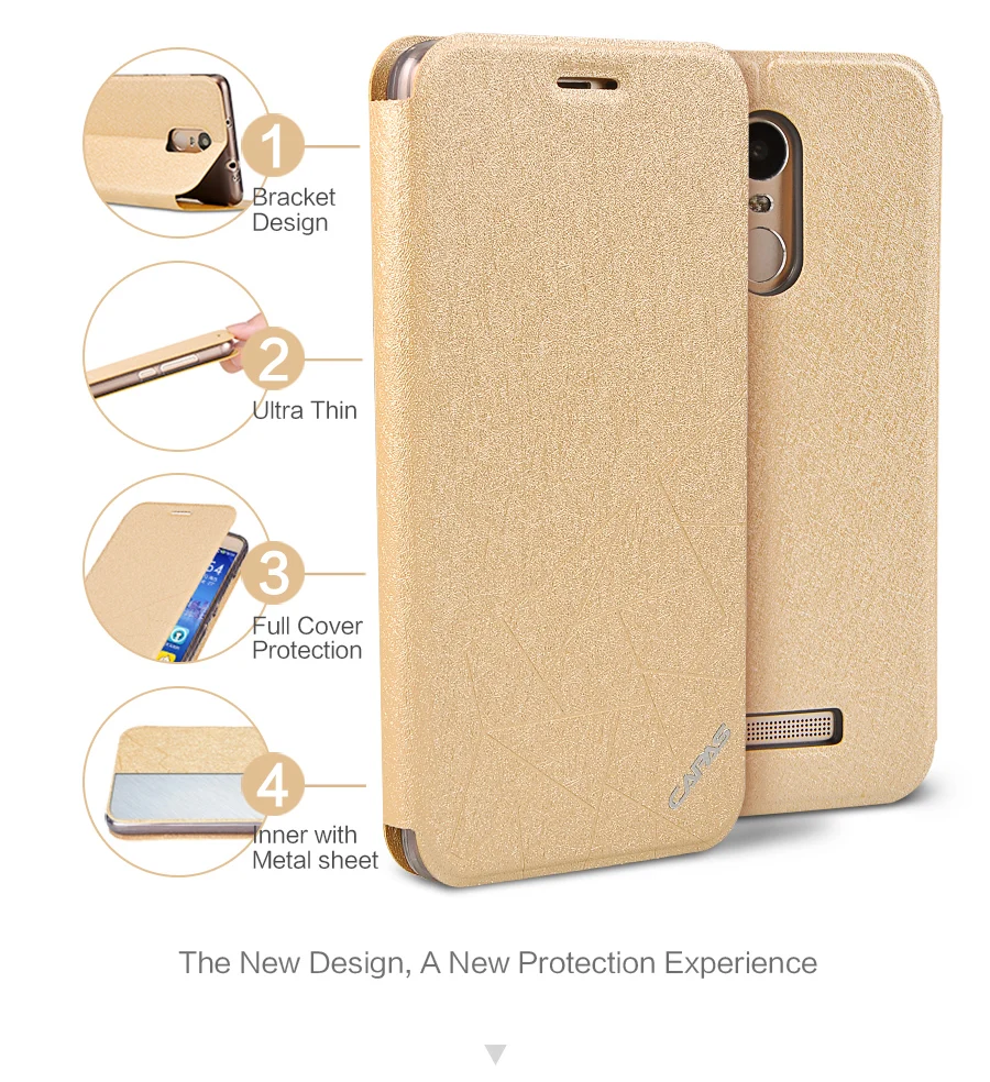 Чехол CAPAS Redmi Note 3 Pro с откидной крышкой и подставкой из искусственной кожи ТПУ