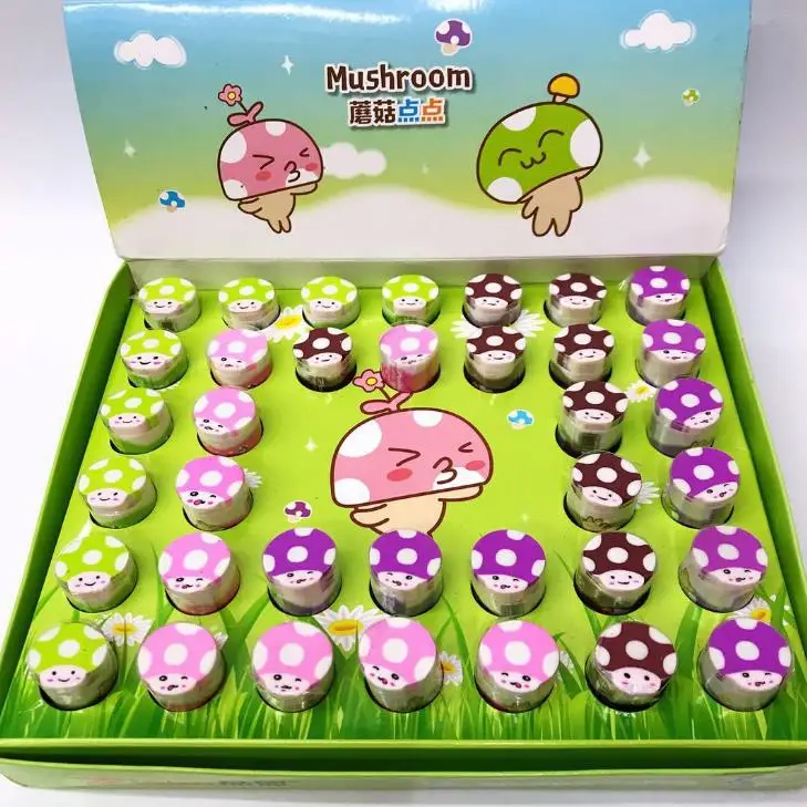 6 шт./компл. мультфильм мини овощи грибы выражений резиновый карандаш ластики