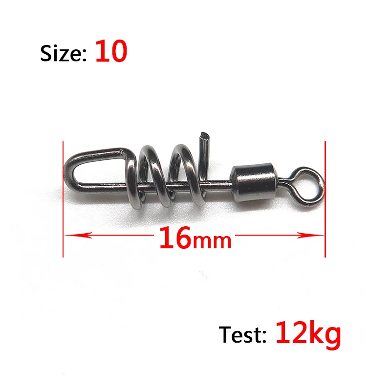 Size 10 Minfishing 25 шт. рыболовные аксессуары крючок соединитель приманки с винтовой защелкой прокатный Поворотный Размер#10~#2 рыболовный крючок - Цвет: Size 10