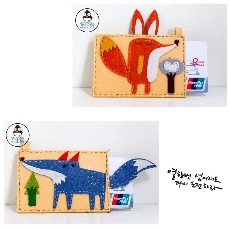 2 шт. вместе с рисунком лисы открытка на день всех влюбленных сумка ткань фетр