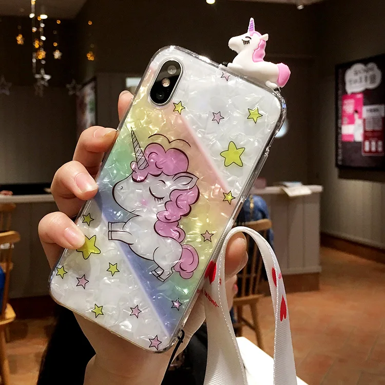 Милый чехол для телефона SAM S10 plus с 3D рисунком единорога Samsung Galaxy S10/S10e/S9 plus/S9/S8