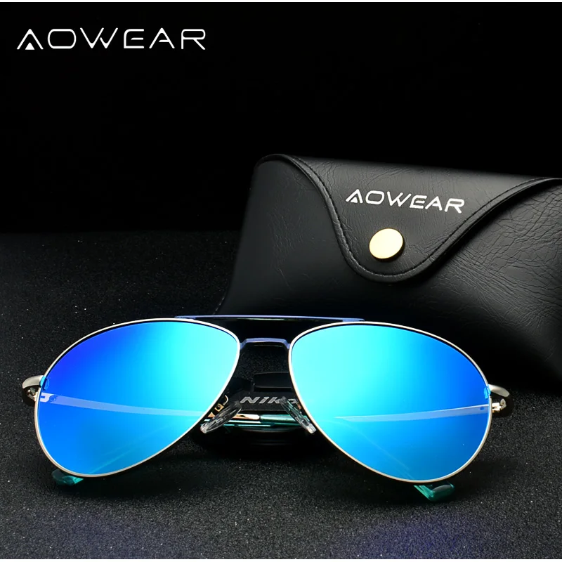 AOWEAR поляризационные солнцезащитные очки для женщин, брендовые, дизайнерские, поляризационные, солнцезащитные очки пилота для мужчин, унисекс, HD, для улицы, для вождения