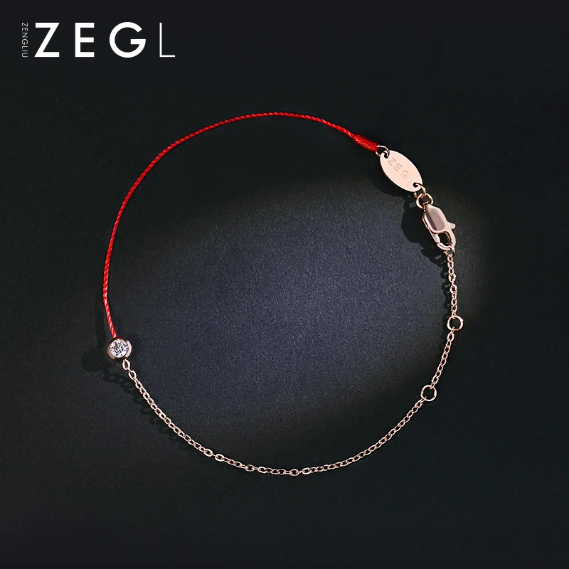 Женский браслет из титановой стали ZEGL red rope простой на лодыжку|Анклеты| |
