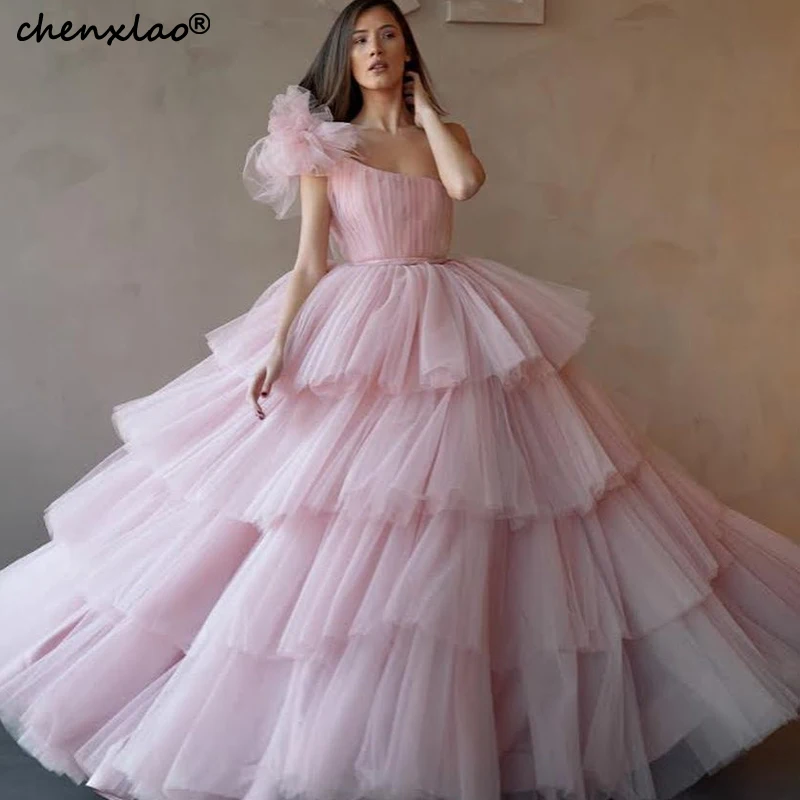 Розовое вечернее платье на одно плечо; бальное платье; платье в пол; vestido de festa Longo; длинное строгое платье